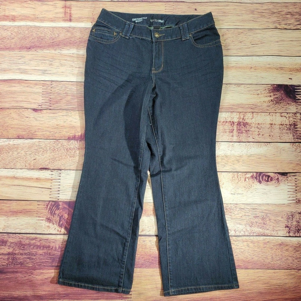 CC - Lane Bryant Distinctly Boot Jeans Women 14 Petite Dark Blue Wash Stretch